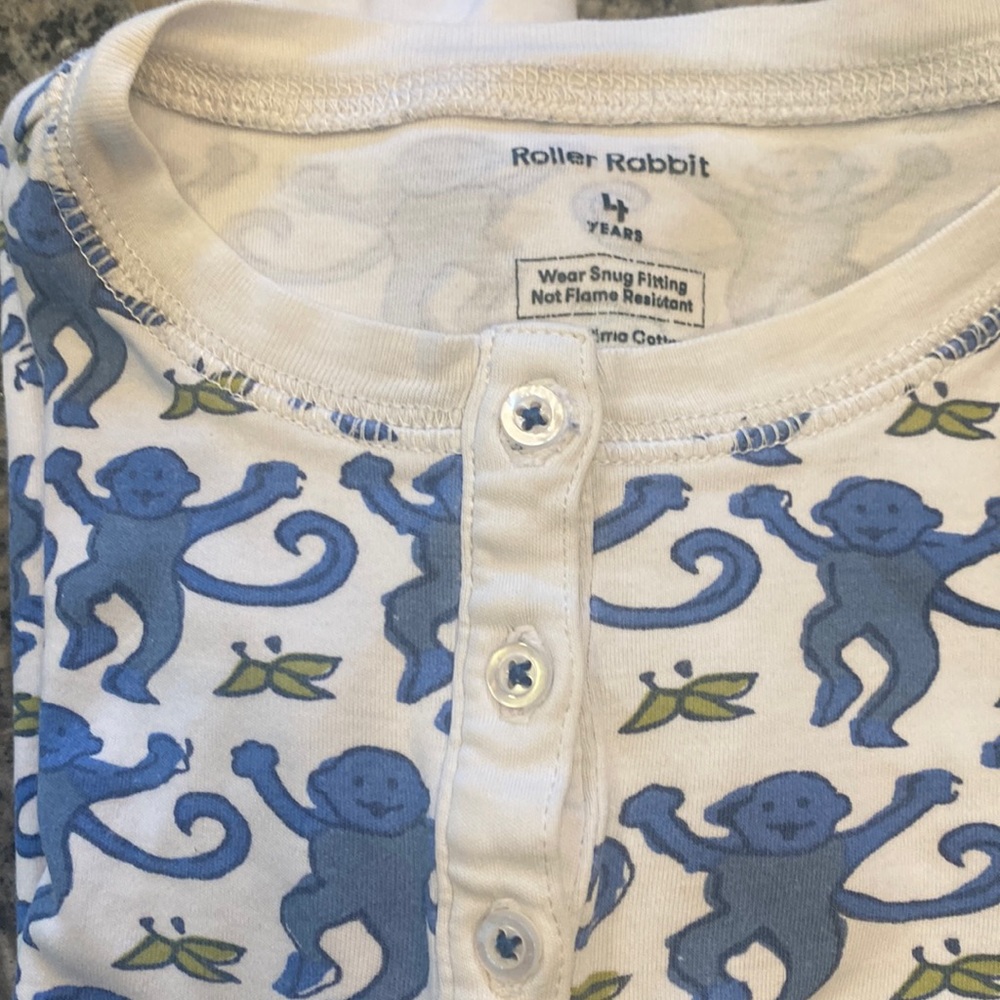 Kids Greenwich Monkey Pajamas by Roller Rabbit size 4